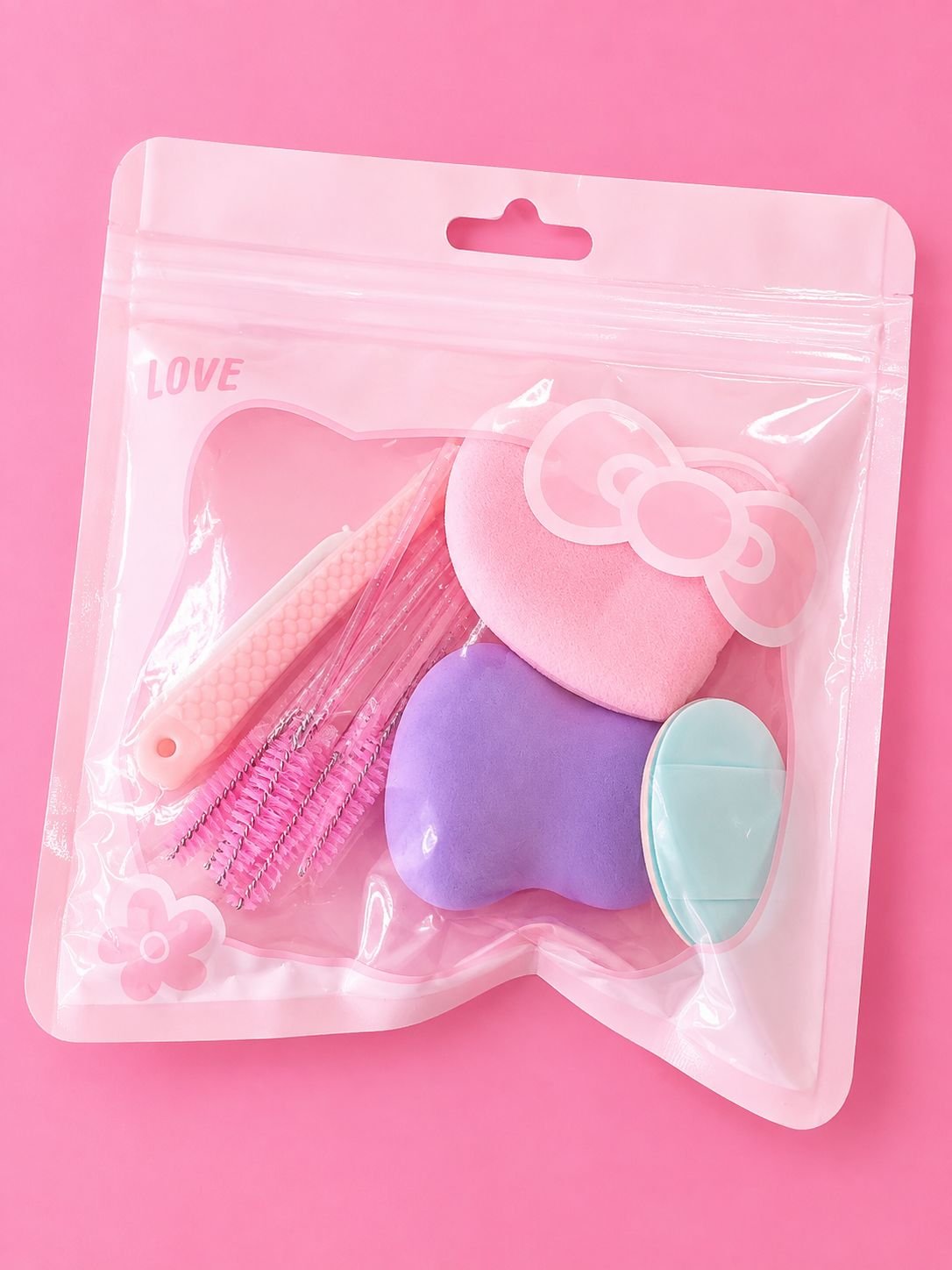 KIT ESPONJA E PINCEL LOVE HELLO KITTY